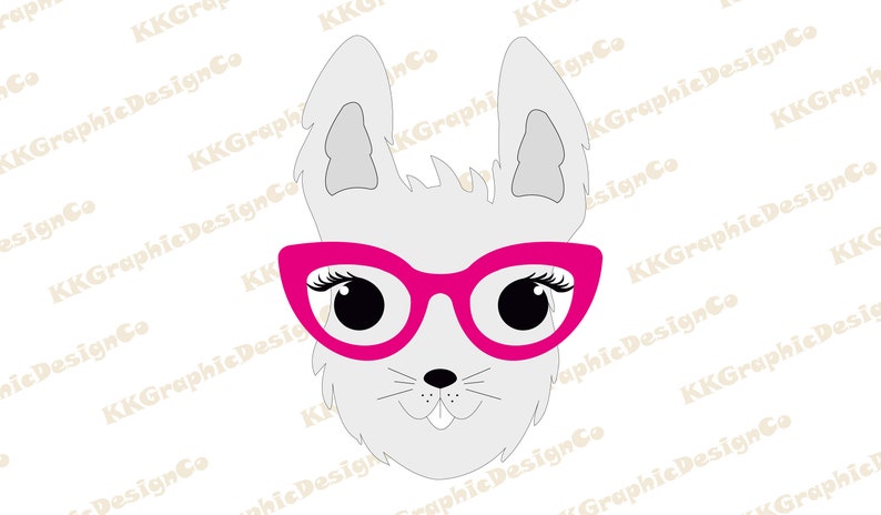 Download Rabbit face svg Bunny face svg Bunny with glasses Easter ...