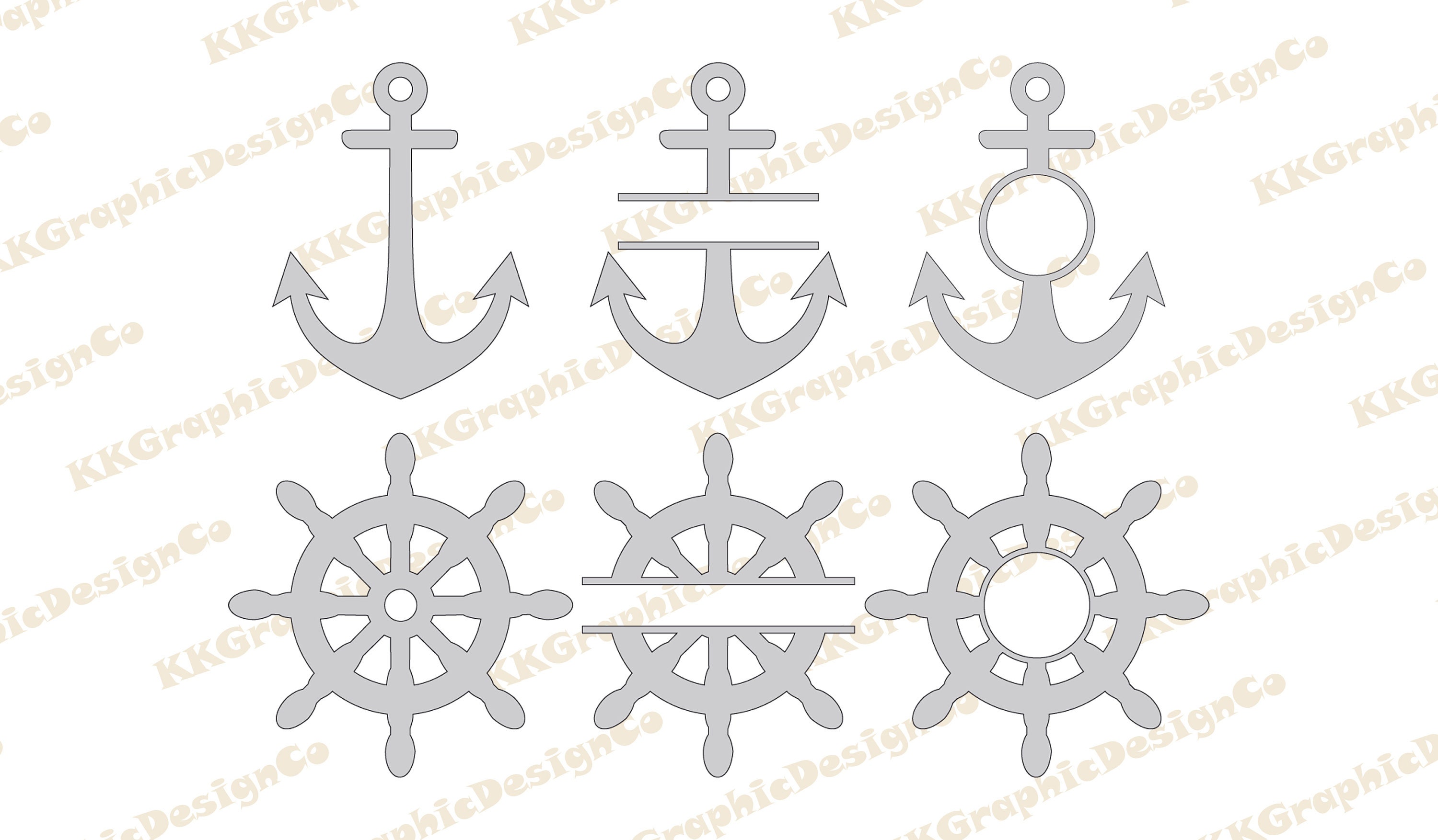 Download Anchor svg Anchor monogram svg Nautical svg Split anchor svg | Etsy