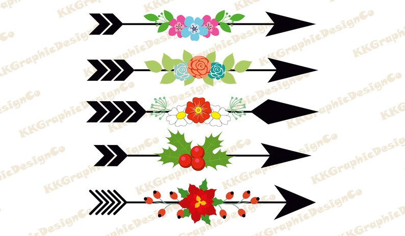Download Arrow with flowers Flower arrow svg Floral arrow svg Boho | Etsy