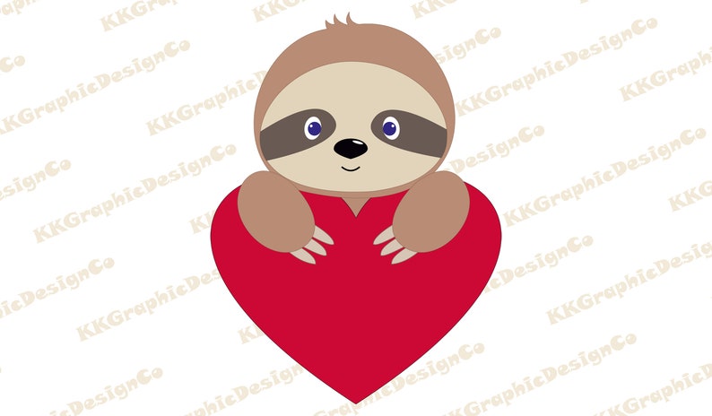 Download Sloth valentine svg Sloth svg Sloth cut file Cute sloth ...