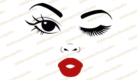Download Woman Face Svg Winking Svg Eye Svg Eyelashes Svg Makeup Svg Etsy