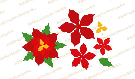 Download Poinsettia Svg Christmas Flower Svg Poinsettia Clipart Etsy