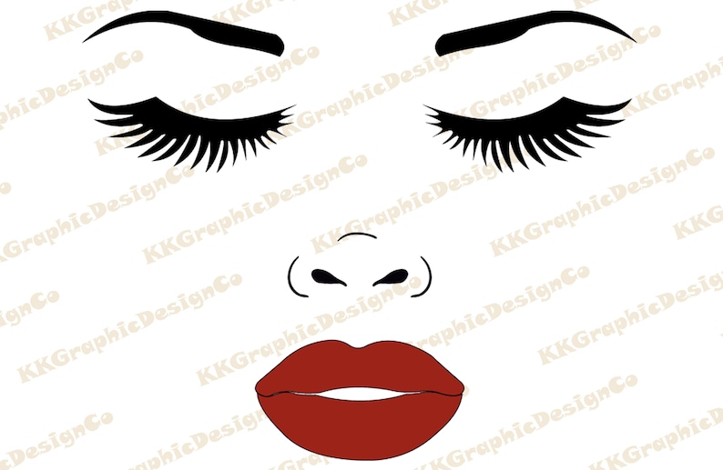 Woman head svg Lady face svg Sexy lips svg Eye lashes svg ...