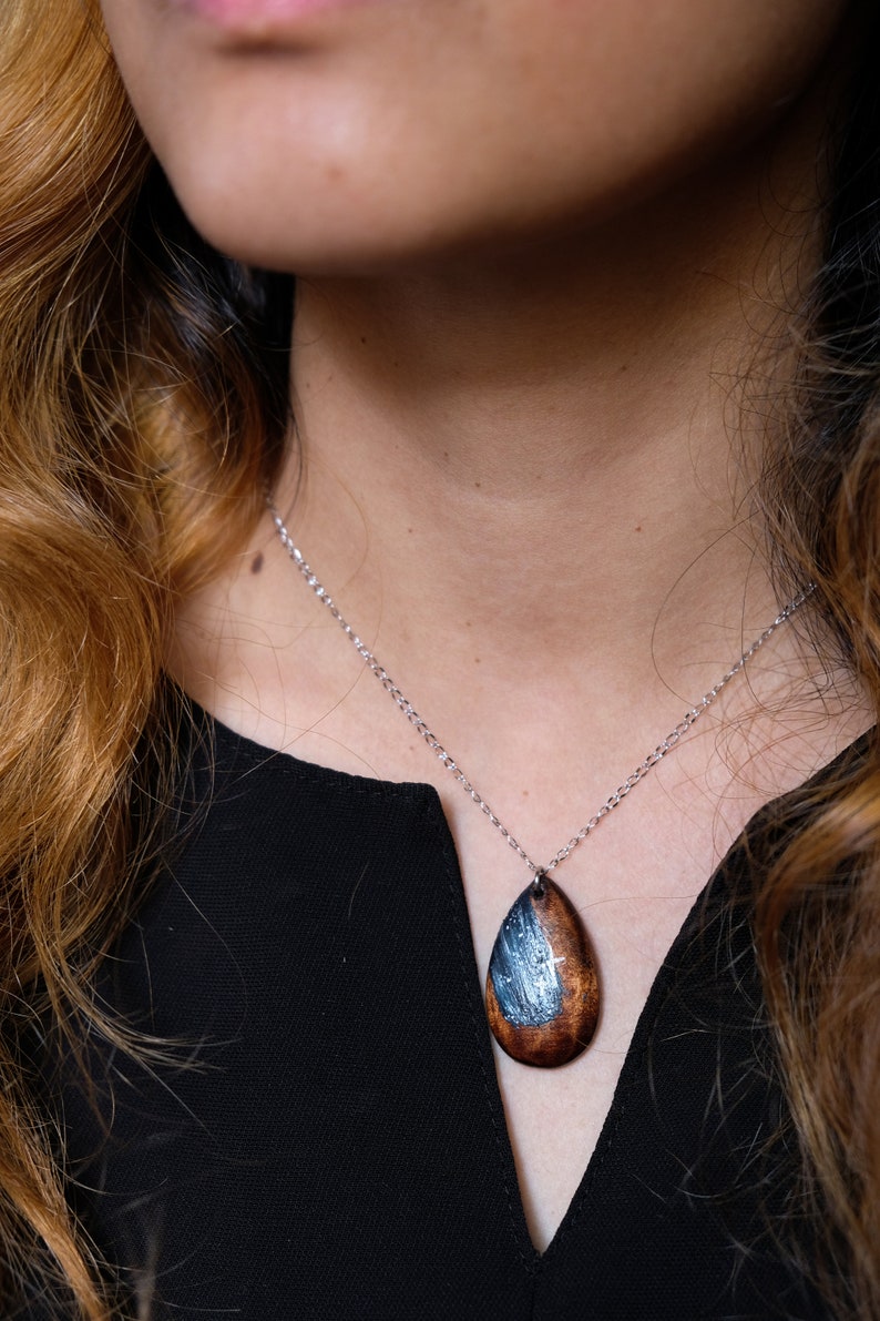 Midnight Stars Necklace 02 Handpainted Blue Ocean Celestial Jewellery