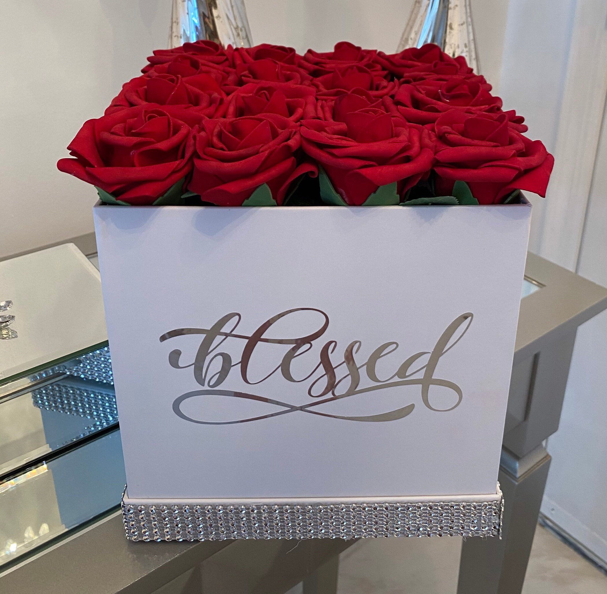 Forever Rose Flower Box Personalized Flower Box Flower Box Etsy