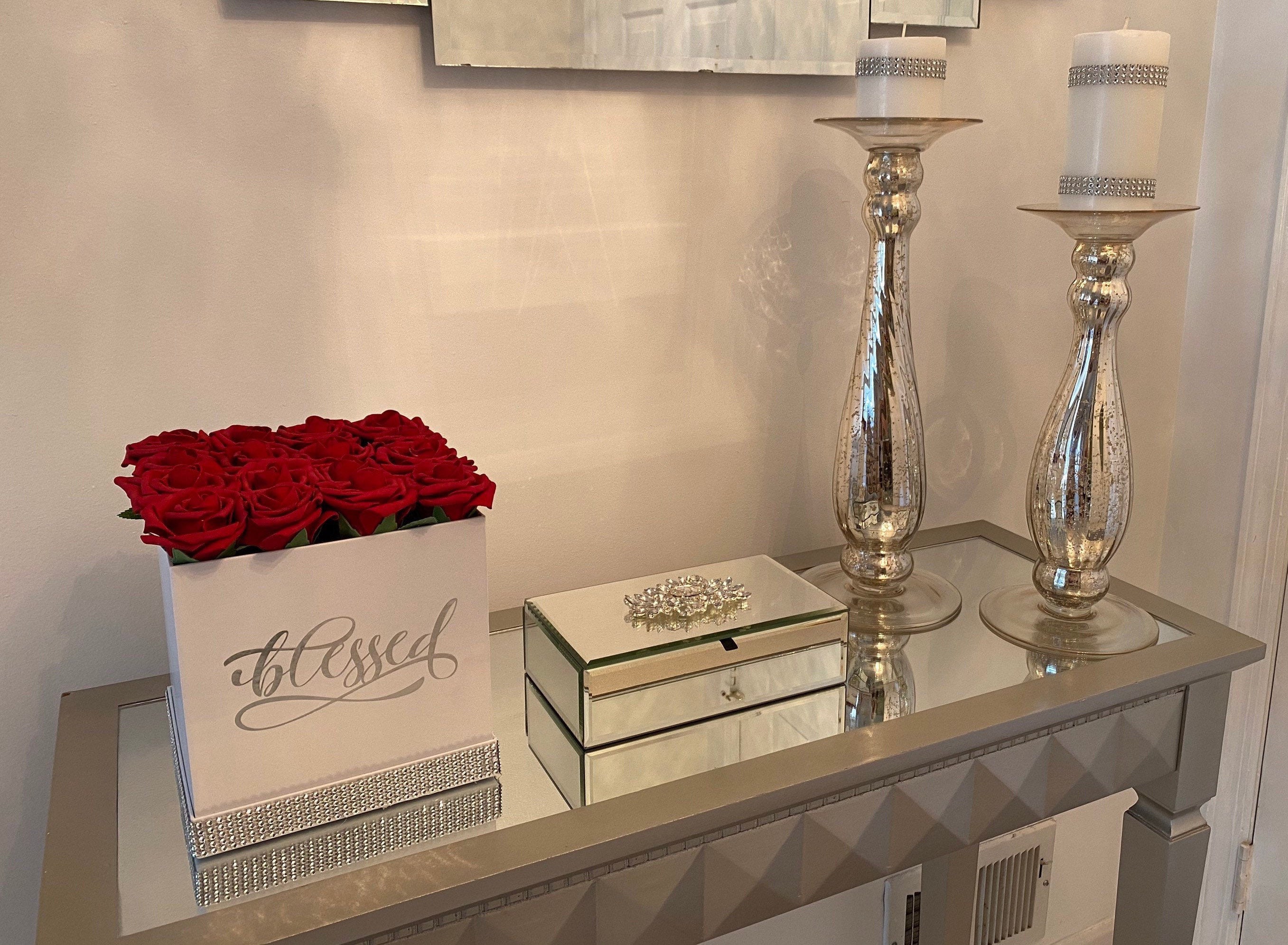 Forever Rose Flower Box Personalized Flower Box Flower Box Etsy