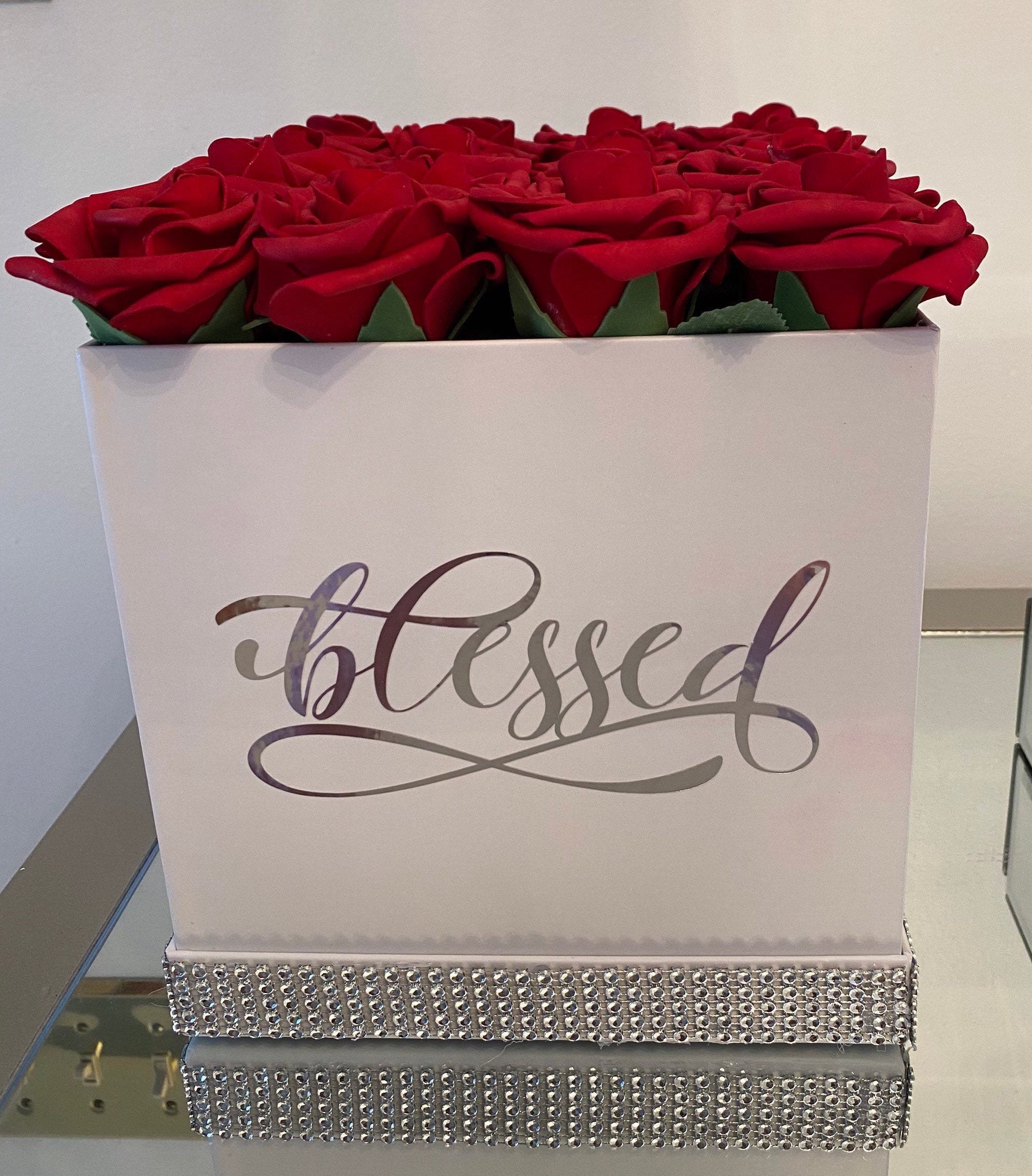 Forever Rose Flower Box Personalized Flower Box Flower Box Etsy
