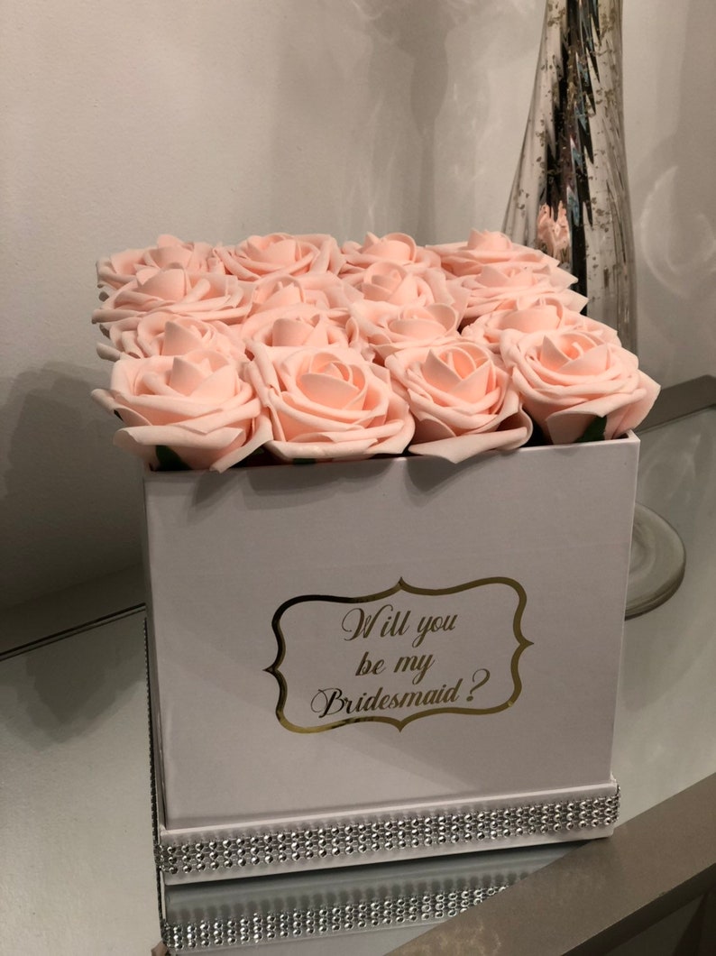 Roses in Box |Wedding Forever Rose Gift Box Artificial Flowers Bridesmaids Bridal Miss to Mrs Flower Box Flower Centerpiece