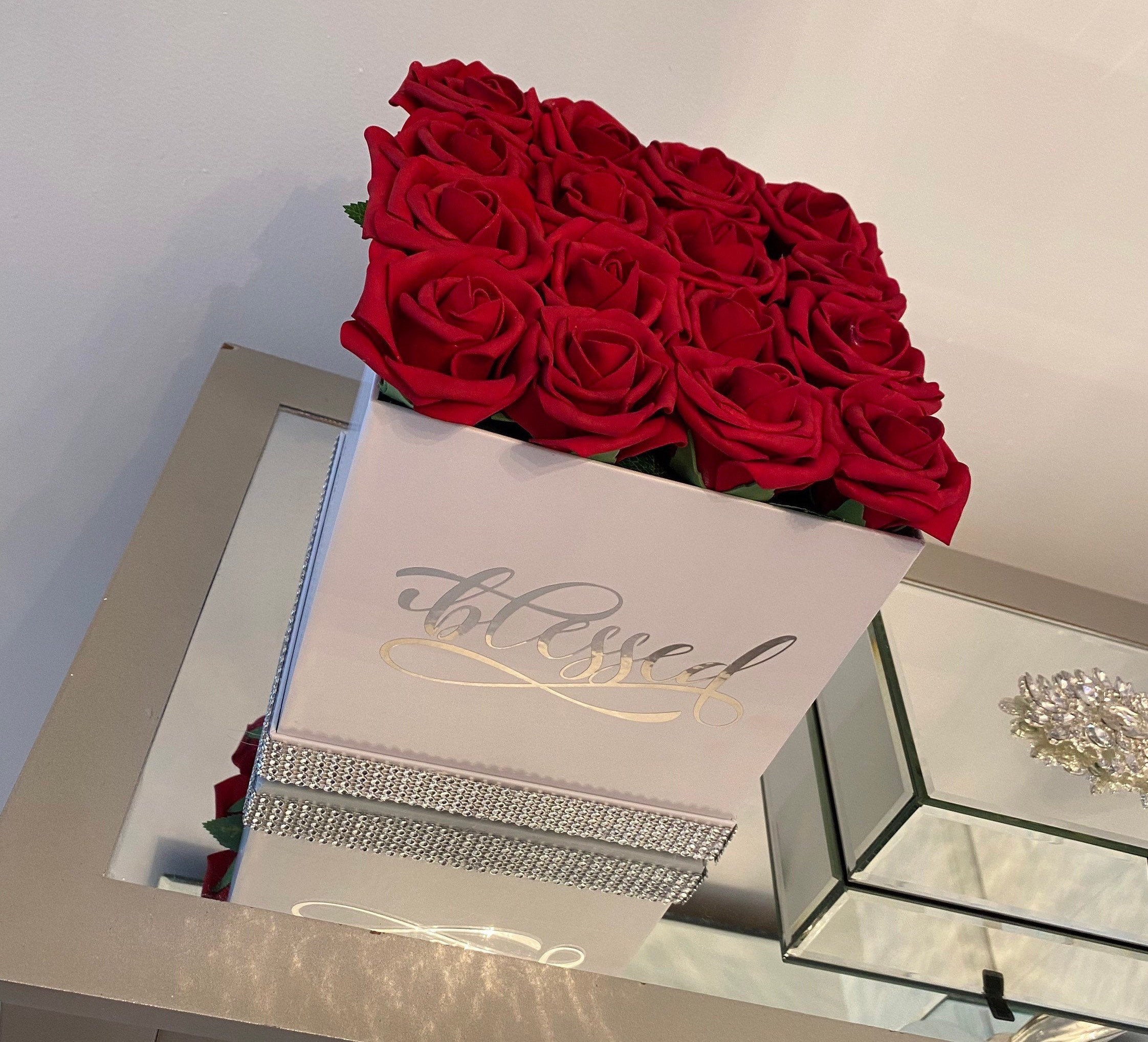 Forever Rose Flower Box Personalized Flower Box Flower Box Etsy