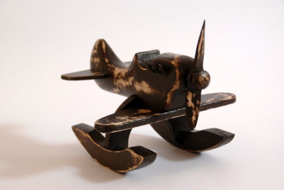 wooden rocking airplane