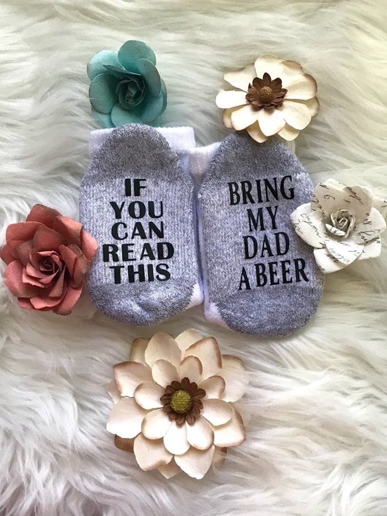 Bring My Dad A Beer Baby Shower Gifts Baby Socks Baby Girl Etsy Bring My Dad A Beer Baby Shower Gifts Baby Socks Baby Girl Etsy