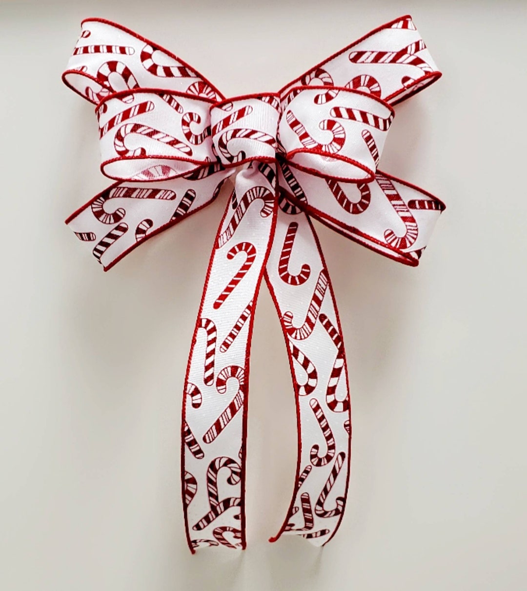 Candy Cane Bow, Candy Cane Christmas Bow, Bow for Wreath, Bow for