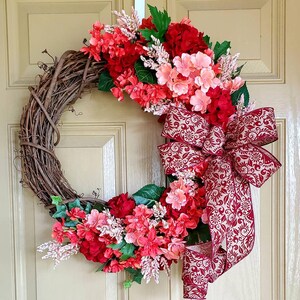 Floral Wreath for front door, Spring wreath, Every day wreath, Mother&#39;s day Wreath, Front door decorations, Door Hanger