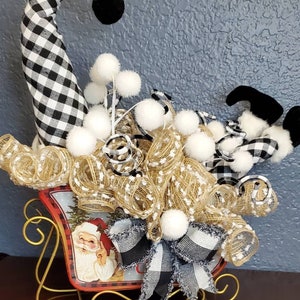 Farmhouse Whimsical Christmas Centerpiece, Christmas Centerpiece Whimsical Centerpiece, Table Decor for Christmas, Black White Centerpiece,