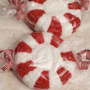 Fake Peppermint Candy Set, Christmas Candy, Candy prop, Faux Candies, Red White Peppermint, Whimsical Fake Decorations, Christmas tree Decor