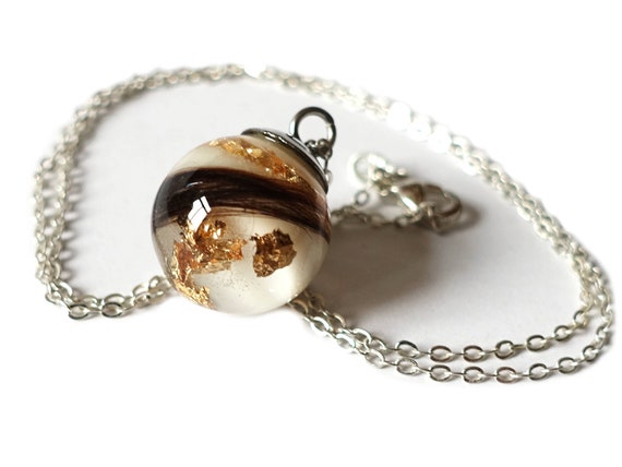 Muttermilch Kette, Muttermilchschmuck Perle mit Haaren und Gold, aumm5