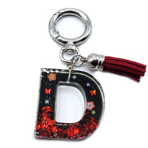 Llavero con la letra D, colgante para bolso, ts53d