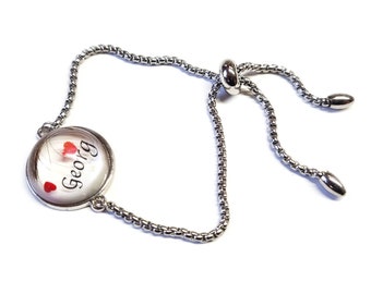 Personalized bracelet with hair and name, auab23