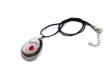 Kette personalisiert mit Namen, Haaren und Herz, Schmuck mit Fell, auke58