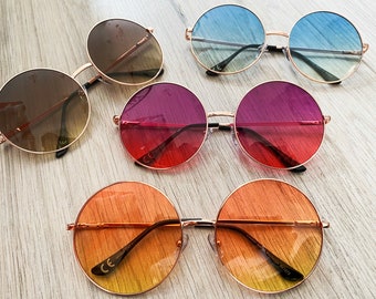 Slim Size Metallic Vintage Retro 60's John Lennon Sunglasses Round Hippie Shades Slim Size Metallic Vintage Retro 60's John Lennon Sunglasses Round Hippie Shades