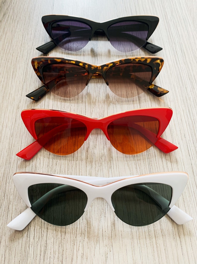 Fashion Vintage Cat Eye Triangle Sunglasses Eyeglasses For Beach Holidays Party