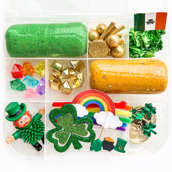 St Patrick’s Day Play Dough Kit, St Patrick’s Day Sensory Kit, St Patrick’s Busy Box, St Patrick’s Day Gift for Toddler, St Patrick Gift