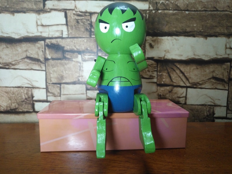 Spiderman Shelf Sitter Wooden Puppet Hand Made /& Hand Painted Choose Your Size