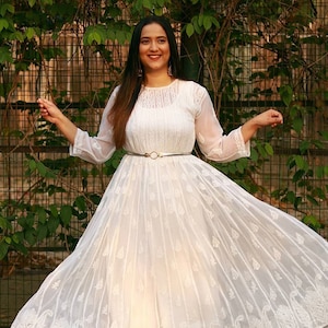 Chikan anarkali dress outlet