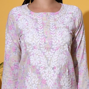 Ethnic wear Trendy Pink Mulmul Organic Cotton Chikankari Straight Kurta Palazzo Set, Lucknowi Chikan Salwar Kameez Festive Gift for her