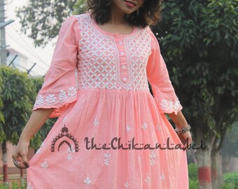cotton anarkali pattern