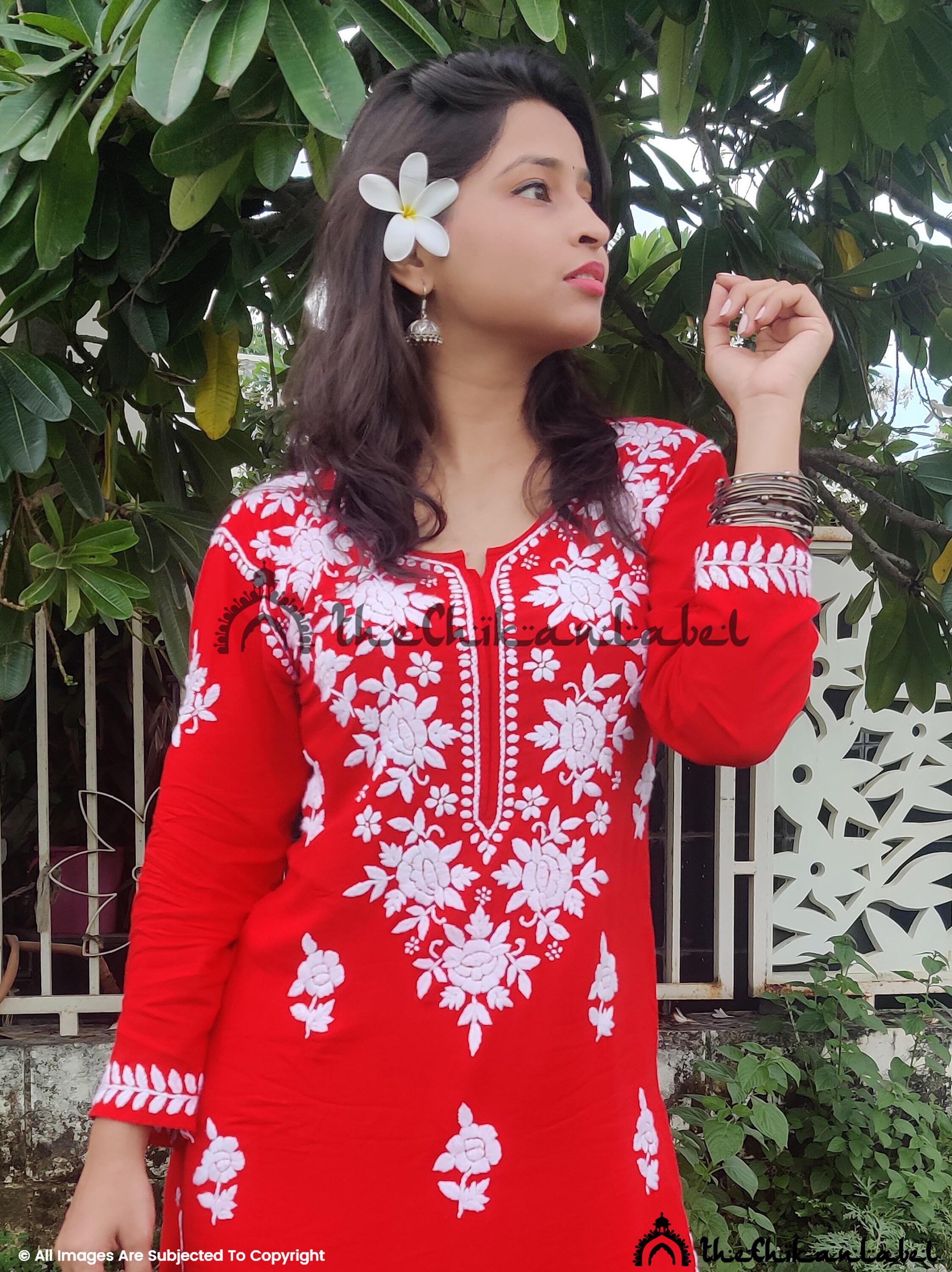 Chikankari Modal Cotton Kurti Pant Set Handmade Chikan Kurta Etsy