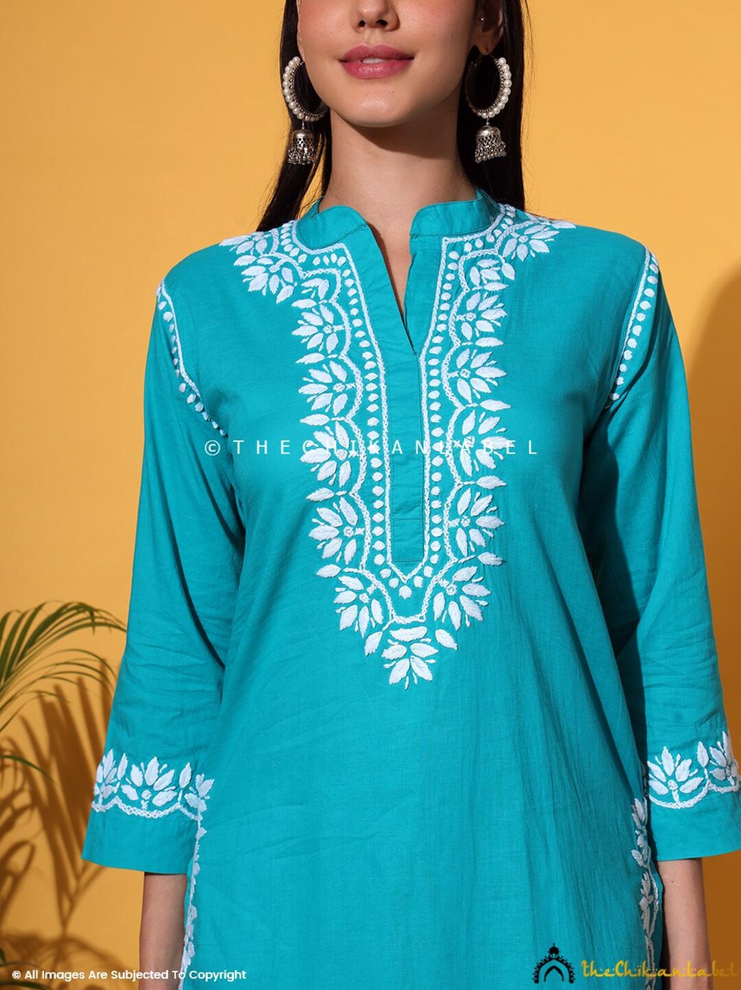 Sea Green Attractive Readymade Kurti Bottom With Hand Work With Pocket
