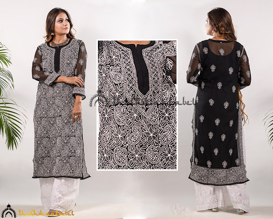 chikankari plazo design