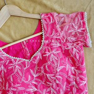 Fuchsia Princess Bel Chikankari Blouse