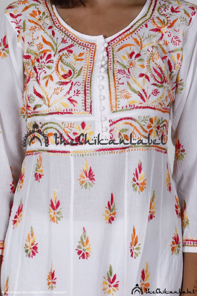 The Chikan Label Pure Cotton Kurti Lucknawi Chikankari Etsy