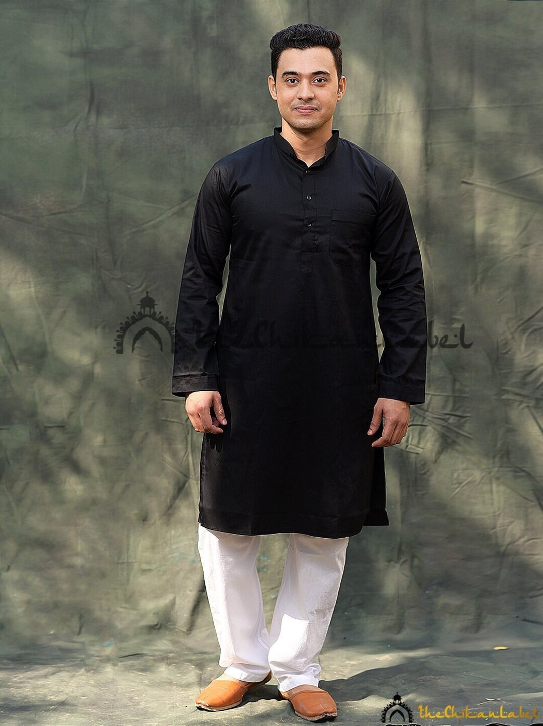 Buy Black Kurta Pajama For Men For Eid Festival Online - MKPV0538| Andaaz  Fashion