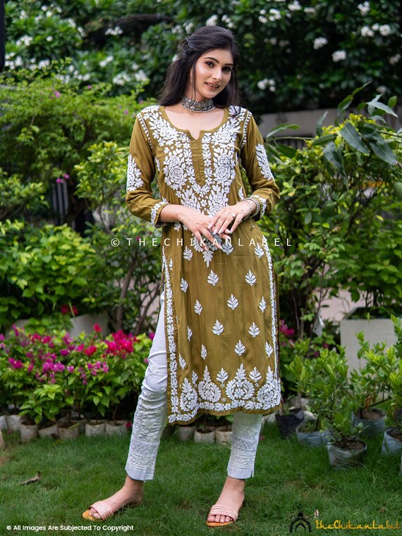 Lucknow Chikan Latest Chiffon Kurti Manufacturer From Lucknow, Uttar  Pradesh, India - Latest Price