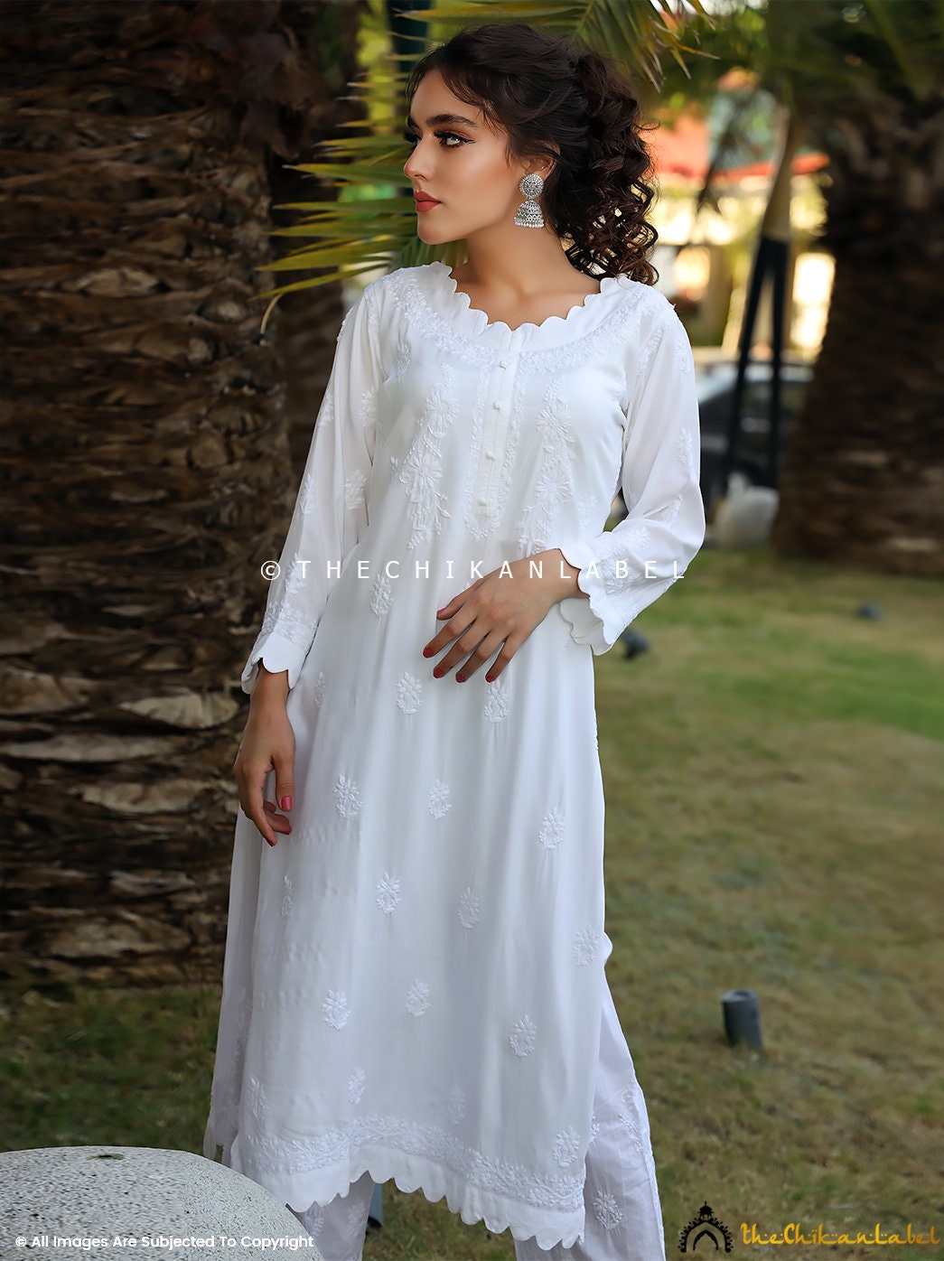 Women Anarkali Kurti Gown Designer Chanderi Dupatta Partywear Dress Indian Gown  White Color Kurti Dupatta Gown Style Dress, Wedding Special, - Etsy