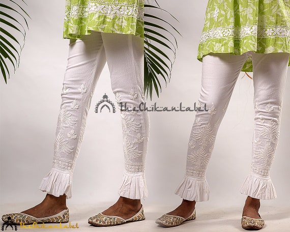 White Chikankari Pants Chikankari 