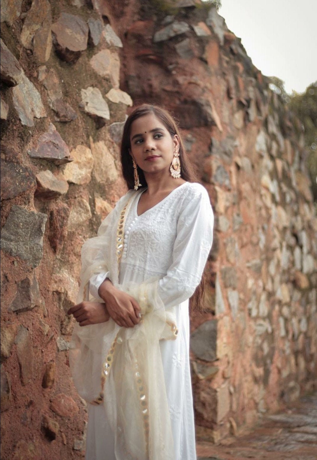 New Indian Lucknawi Chikankari Cotton Kurti Ethnic Handmade Kurta Kaftan Shirt.. New Indian Lucknawi Chikankari Cotton Kurti Ethnic Handmade Kurta Kaftan Shirt..