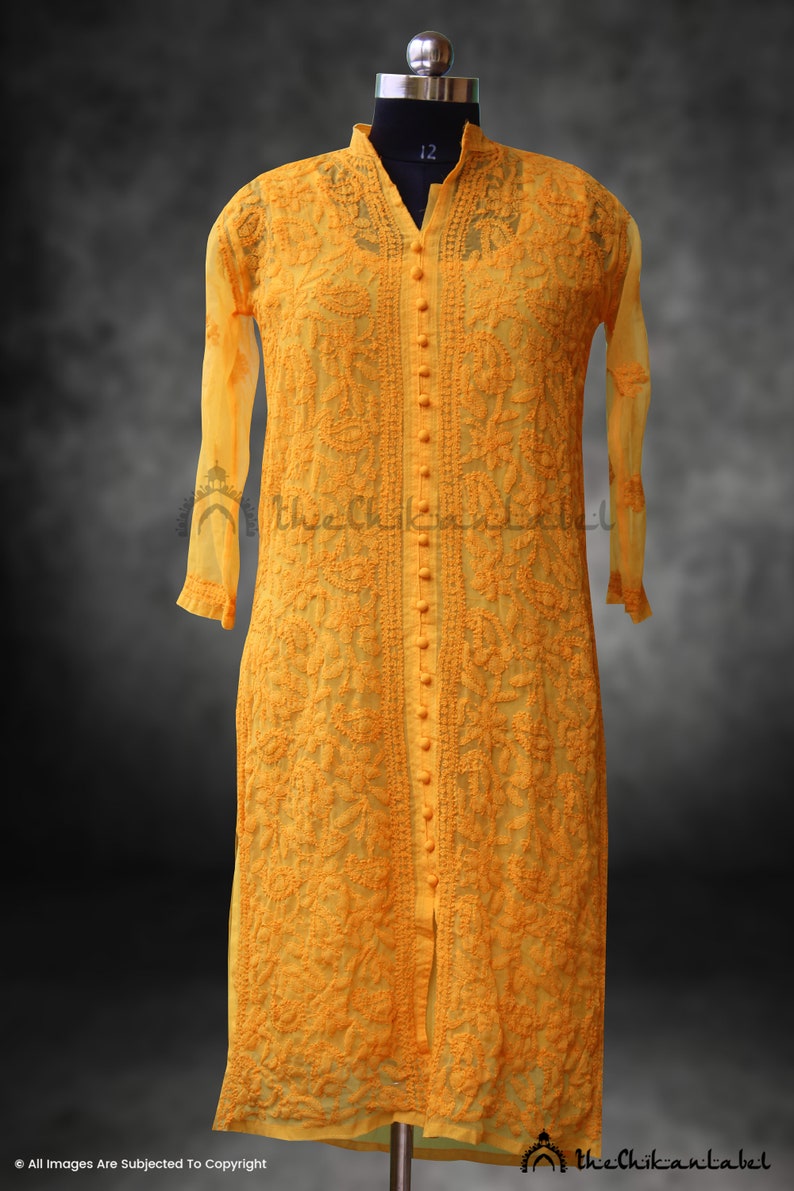 georgette chikankari kurtis