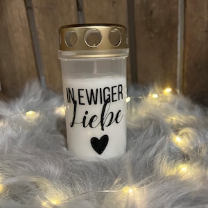 Grave candle with saying