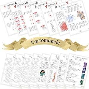Kit de Cartomancia - Páginas imprimibles de grimorio de brujas a color