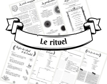 Le rituel en Sorcellerie - Pages Grimoire de Sorcière imprimables version noir et blanc