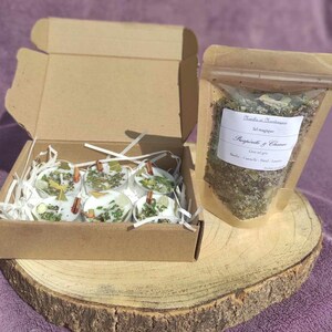 Set mit 6 Ritualkerzen + Ritualsalz Wohlstand und Glück - Magie, Hexerei und Spiritualität