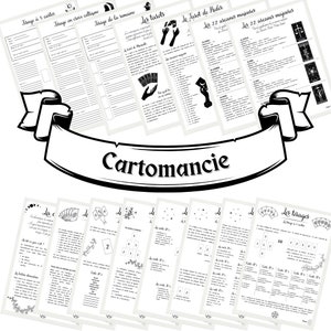 Kit de Cartomancia - Páginas imprimibles de Grimorio de Brujas en Blanco y Negro