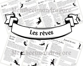 Les rêves et la sorcellerie - Pages Grimoire de Sorcière imprimables version noir et blanc