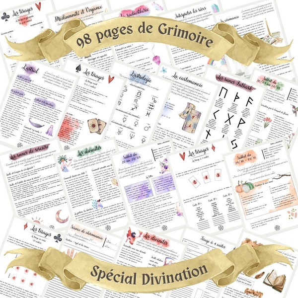 Thème DIVINATION - Pages de Grimoire de Sorcière