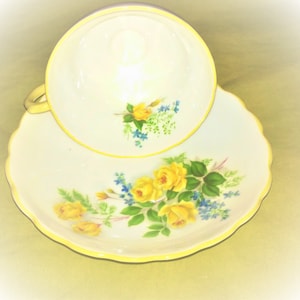 Vintage Porcelain Teacup and Saucer by ROSINA Bone China England