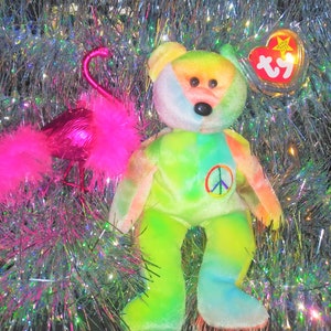 1996 Peace Beanie Baby with ERRORS and BONUS Ornament image 6